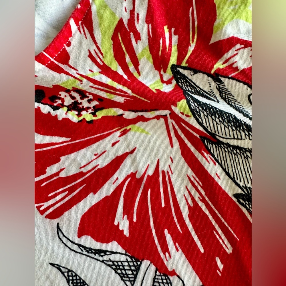 cj banks Size X Short sleeve top | Bright tropical floral design - Picture 6 of 7